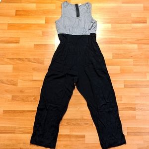 Vintage 80's black and silver one piece pantsuit